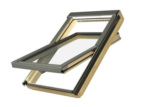 55 x 78 - FAKRO FTP - Schwingfenster Holz FTP-V U3 mit Dauerlüftung und EDR für Dachziegel von Fakro