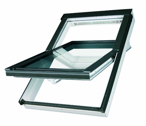 Dachfenster Fakro Schwingfenster 114x118cm Kunststoff mit Dauerlüftung V35 Standardverglasung U3 mit Ziegeleindeckrahmen von Fakro