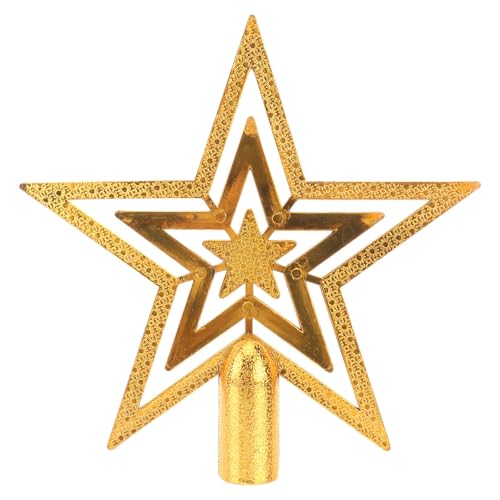 Christbaumspitze Stern Verzierung, Weihnachtsbaumspitze Glitzer-Stern, Christbaumschmuck & Weihnachtsbaumschmuck (Gold) von Falaquer