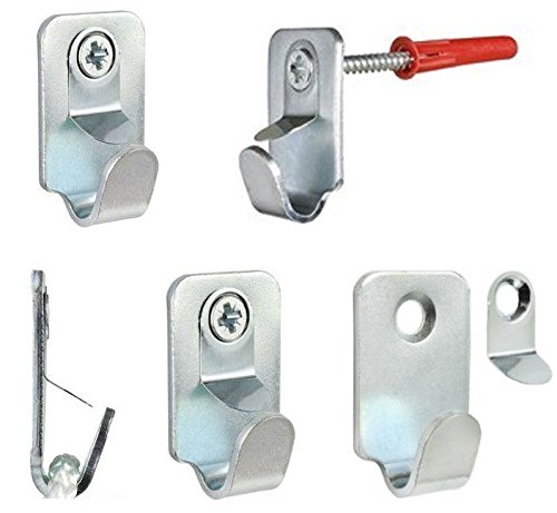 2�x schwere Stahl Sicherheit Bilderrahmen Spiegel Haken 15�kg Schrauben + D�bel von Falcon Workshop Supplies Ltd