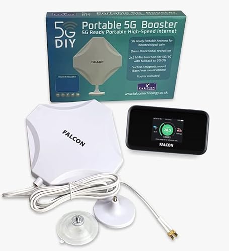 Falcon DIY 5G LTE Fensterantenne mit mobilem 1800Mbit 5G Router Cat22 von FALCON WORLD CLASS TECHNOLOGY