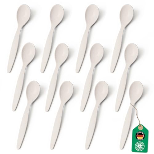 Bio Löffel 12er Set – 14 cm Mehrweglöffel BPA-frei, spülmaschinengeeignet & recycelbar – aus Zuckerrohr, leicht & schadstofffrei – ideal für Kinder, Picknick & Alltag – Made in Germany - Creme Bio Löffel 12er Set – 14 cm Mehrweglöffel BPA-frei, spülmaschinengeeignet & recycelbar – aus Zuckerrohr, leicht & schadstofffrei – ideal für Kinder, Picknick & Alltag – Made in Germany - Creme von Falkenhorn
