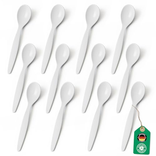 Bio Löffel 12er Set – 14 cm Mehrweglöffel BPA-frei, spülmaschinengeeignet & recycelbar – aus Zuckerrohr, leicht & schadstofffrei – ideal für Kinder, Picknick & Alltag – Made in Germany - Weiß Bio Löffel 12er Set – 14 cm Mehrweglöffel BPA-frei, spülmaschinengeeignet & recycelbar – aus Zuckerrohr, leicht & schadstofffrei – ideal für Kinder, Picknick & Alltag – Made in Germany - Weiß von Falkenhorn