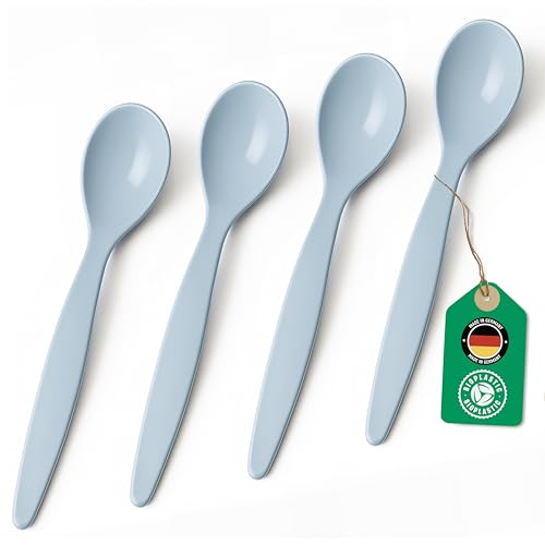 Bio Löffel 4er Set – 14 cm Mehrweglöffel Eierlöffel BPA-frei, spülmaschinengeeignet & recycelbar – aus Zuckerrohr, leicht & schadstofffrei – ideal für Kinder, Picknick & Alltag – Made in DE - Hellblau Bio Löffel 4er Set – 14 cm Mehrweglöffel Eierlöffel BPA-frei, spülmaschinengeeignet & recycelbar – aus Zuckerrohr, leicht & schadstofffrei – ideal für Kinder, Picknick & Alltag – Made in DE - Hellblau von Falkenhorn