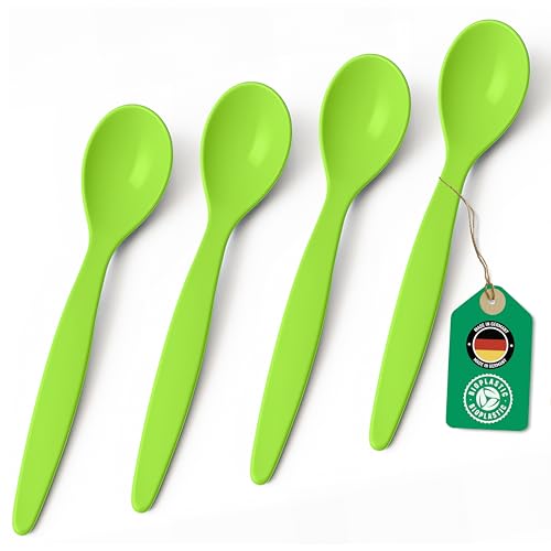 Bio Löffel 4er Set – 14 cm Mehrweglöffel Eierlöffel BPA-frei, spülmaschinengeeignet & recycelbar – aus Zuckerrohr, leicht & schadstofffrei – ideal für Kinder, Picknick & Alltag – Made in DE - Hellgrün Bio Löffel 4er Set – 14 cm Mehrweglöffel Eierlöffel BPA-frei, spülmaschinengeeignet & recycelbar – aus Zuckerrohr, leicht & schadstofffrei – ideal für Kinder, Picknick & Alltag – Made in DE - Hellgrün von Falkenhorn