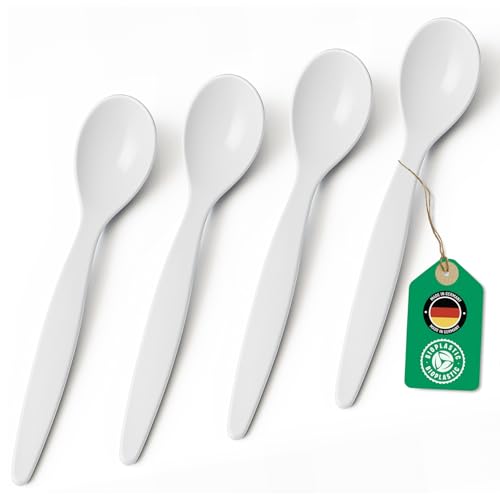 Bio Löffel 4er Set – 14 cm Mehrweglöffel Eierlöffel BPA-frei, spülmaschinengeeignet & recycelbar – aus Zuckerrohr, leicht & schadstofffrei – ideal für Kinder, Picknick & Alltag – Made in DE - Weiß Bio Löffel 4er Set – 14 cm Mehrweglöffel Eierlöffel BPA-frei, spülmaschinengeeignet & recycelbar – aus Zuckerrohr, leicht & schadstofffrei – ideal für Kinder, Picknick & Alltag – Made in DE - Weiß von Falkenhorn