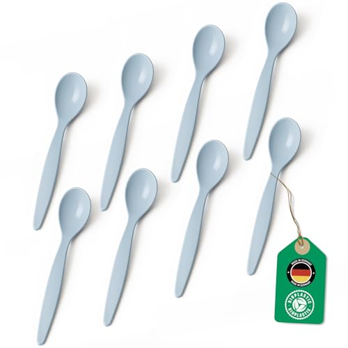Bio Löffel 8er Set – 14 cm Mehrweglöffel BPA-frei, spülmaschinengeeignet & recycelbar – aus Zuckerrohr, leicht & schadstofffrei – ideal für Kinder, Picknick & Alltag – Made in Germany - Hellblau Bio Löffel 8er Set – 14 cm Mehrweglöffel BPA-frei, spülmaschinengeeignet & recycelbar – aus Zuckerrohr, leicht & schadstofffrei – ideal für Kinder, Picknick & Alltag – Made in Germany - Hellblau von Falkenhorn
