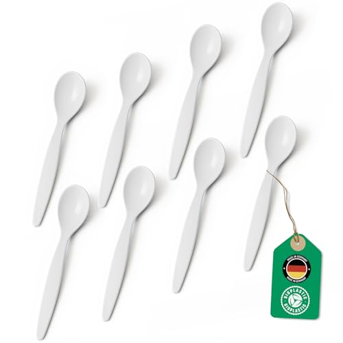 Bio Löffel 8er Set – 14 cm Mehrweglöffel BPA-frei, spülmaschinengeeignet & recycelbar – aus Zuckerrohr, leicht & schadstofffrei – ideal für Kinder, Picknick & Alltag – Made in Germany - Weiß Bio Löffel 8er Set – 14 cm Mehrweglöffel BPA-frei, spülmaschinengeeignet & recycelbar – aus Zuckerrohr, leicht & schadstofffrei – ideal für Kinder, Picknick & Alltag – Made in Germany - Weiß von Falkenhorn