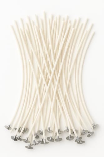 FALKENHORN® Kerzendochte 15cm – vorgewachst & mit Metallfuß – 100 Stück für DIY-Kerzenherstellung – geeignet für viele Wachsarten – ideal für Gläser, Gießformen & Dekokerzen von Falkenhorn