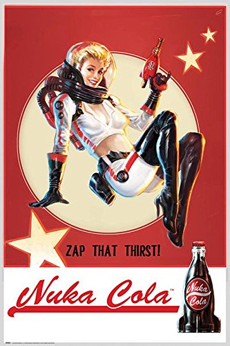 Fallout 4 Poster Nuka Cola Zap That Thirst! (61cm x 91,5cm) + 2 St. Schwarze Posterleisten mit Aufhängung von Fallout