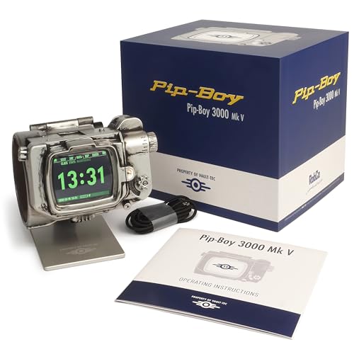 Fallout from The Wand Company: Pip-Boy life size wearable Cosplay die-cast replica. Memory foam cuff, LCD screen, FM radio, alarm clock and stand. Officially licensed collectible by Amazon Studios. von Fallout