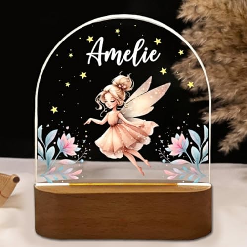 Fallover Nachtlicht Kinder mit Wunschnamen, Personalisiertes Nachtlicht für Babys - Mit niedlichem Tiermotiv als Geschenke Kinder zur Taufe, Geburt, Ostern Babygeschenke, Individuelle Nachttischlampe von Fallover