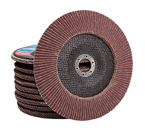 10 Stück Set Falon Tech Fächerscheiben ø 115 x 22.2 mm K60 Braun Schleifscheiben Schleifmop Flap Disk für Winkelschleifer Schleifteller Schleifscheibe Korn P60 von Falon-Tech