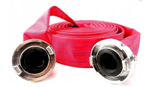 30m Bauschlauch 2" Feuerwehrschlauch Schlauch Industrieschlauch rot (NC-30-2) von Falon-Tech