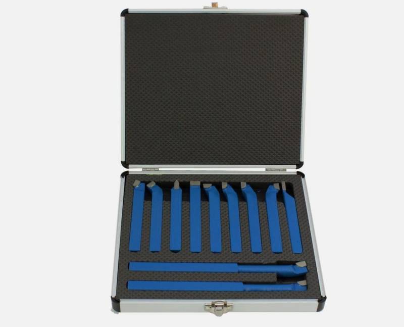 Falon-Tech Drehstahl Drehstahl Satz 11-tlg 12x12mm DrehmeiĂźel Set Alukoffer, (11-tlg) von Falon-Tech