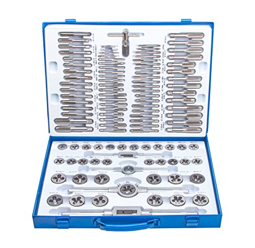 Falon-Tech Gewindeschneider Set 110-tlg (GWIN110) - 35 x Gewindebohrer (M2-M18) + Schneideisen - 2 x Halter - Metallkoffer - 1 stück von Falon-Tech