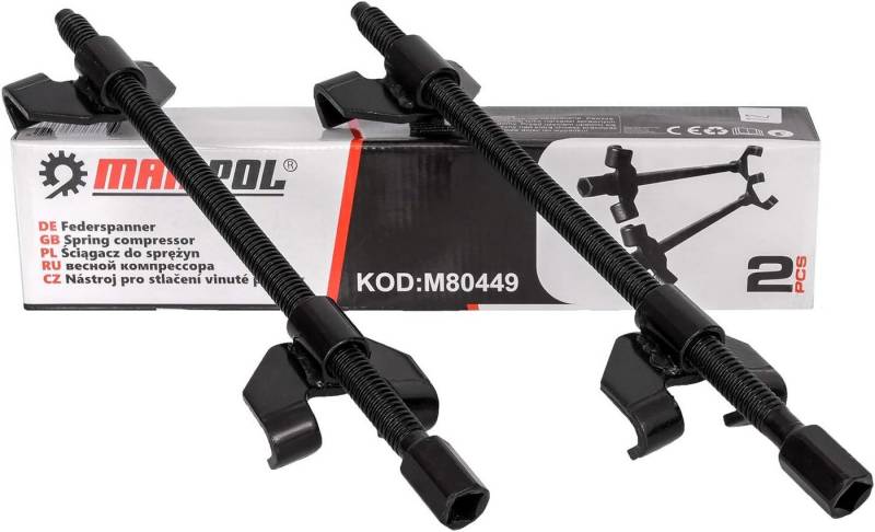 Falon-Tech Spannfutter Federspanner Spannweite 258mm für KFZ Montagespanner Stoßdämpfer 2-tlg, 2-St. von Falon-Tech