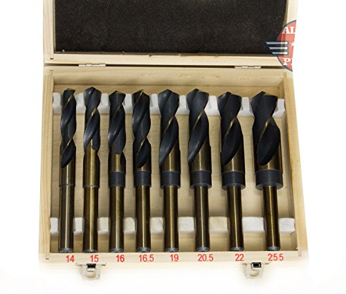HSS Spiralbohrer Satz Metall Bohrer Set Bohrersatz Kobalt 14-25,5mm(HSS-MET-8FT) von Falon-Tech