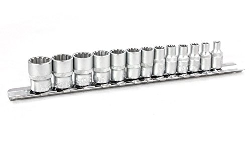 Steckschlüssel Stecknüsse Nüsse Schrauben Satz Werkzeug Set 13-tlg 1/4"(SPLIN13) von Falon-Tech