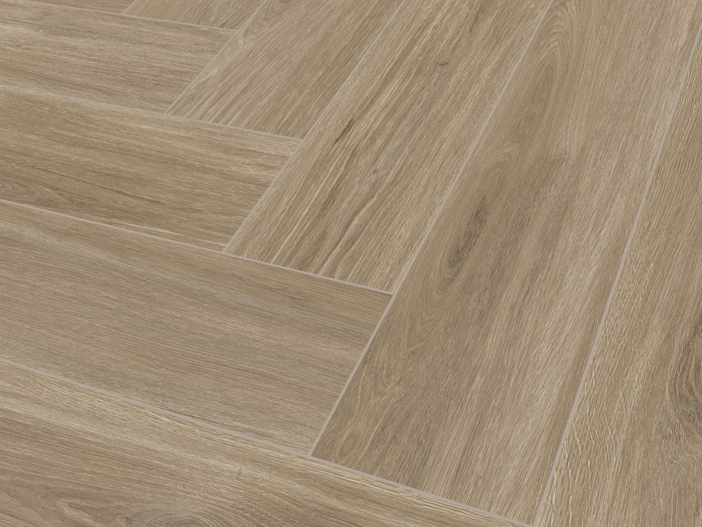 Falquon Vinylboden The Floor SPC Herringbone York Eiche P6002 Fischgrät - 6 mm stark, Klick-Verbindung, integrierte Dämmung, Strukturiert, von Falquon