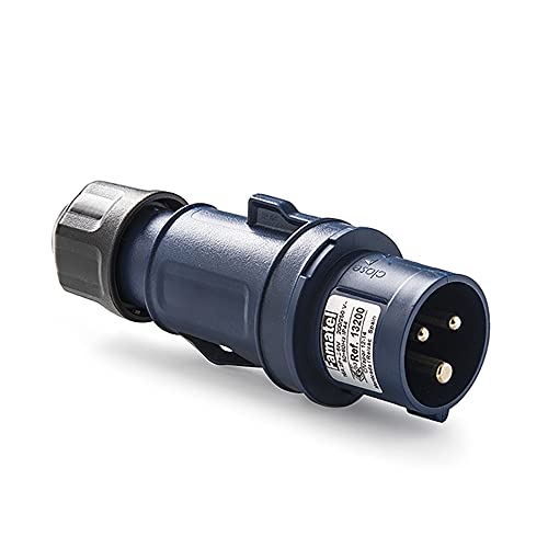 FAMATEL - Industriestecker IP44 | Schnellverkabelung für Niederspannung | 2P + 1T | 200-250 V | 16A | Blau von Famatel