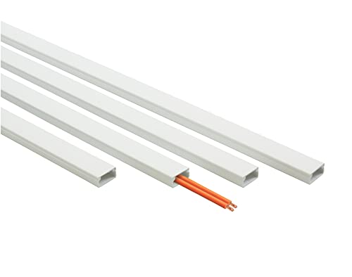 FAMATEL – Minikanal adhäsiv I 12 x 12 mm I Einfache Montage I Streifen von 2 m I Grau, Weiß von Famatel