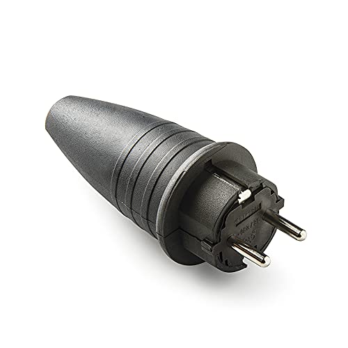 FAMATEL - Stecker Kunststoff IP44 | Thermoplastischer Kunststoff | TT | 16A | 250 V | Schwarz von Famatel