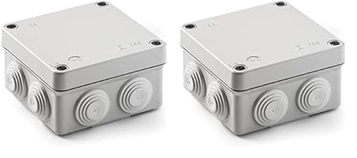 FAMATEL – Wasserdichte Abzweigdose IP55 I Hologenfrei | Hohe Schlagfestigkeit | Schrauben 1/4 Drehung | Einfache Montage I metrischer Kegel I Grau (Packung mit 2) von Famatel