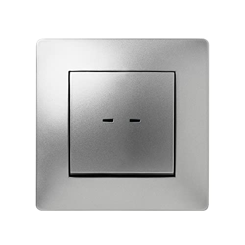 FAMATEL – Drucktaster Licht | Einbaustecker | Serie Habitat 15 | Einfache Installation | Hohe Wasserdichte des Produkts | Halogenfrei| 10A | 250V | Aluminium von Famatel