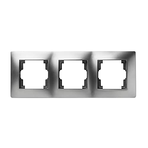 Famatel 9221 Dreifachrahmen | Serie Habitat 15 | Einfache Installation | Hohe wasserdichte des Produkts | Aluminium, Grau, Metall, Normal von Famatel