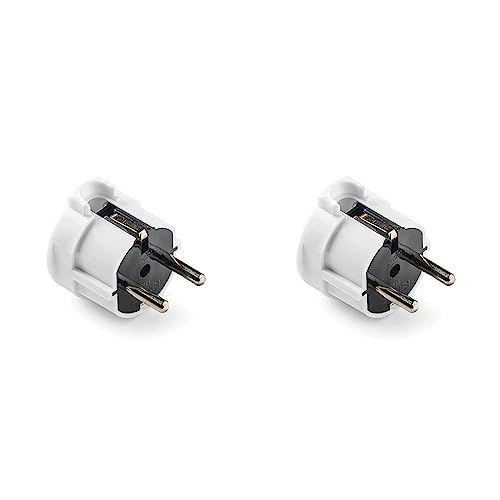 Famatel - Stecker| Seitlicher Ausgange | TT | 16A | 250 V | 4,8 mm | Weiß, 1102, Normall- Pequeño (Packung mit 2) von Famatel