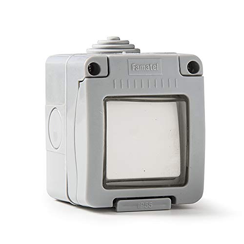 FAMATEL Schalter, Einbausteckdose | Garten Serie | IP55 | wasserdicht | einfache Montage | Aluminium | Grau FAMATEL Schalter, Einbausteckdose | Garten Serie | IP55 | wasserdicht | einfache Montage | Aluminium | Grau von Famatel