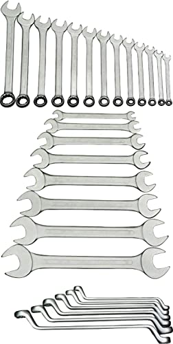 Famex 13484-28 Gabel Ring Maul Schlüssel Satz Schraubenschlüssel 28-teilig: 8 Gabelschlüssel 6-22 mm + 8 Ringschlüssel 6-22 mm +12 Gabel-Ringschlüssel von FAMEX