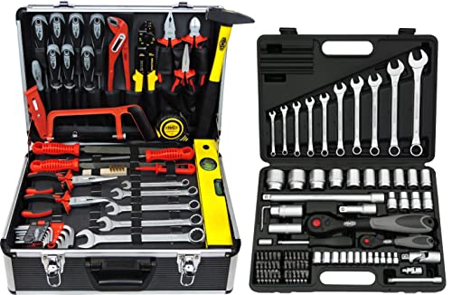 FAMEX 743-47 Mechaniker Werkzeugkoffer gefüllt mit Werkzeug Set - viel Platz für weitere Werkzeuge und Teile - umfangreich bestückt von FAMEX