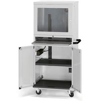 Fami Computerschrank Standard, 1 Ventilator, 4 Steckdosen, HxBxT 1.688 x 807 x 654 mm, lichtgrau von Fami