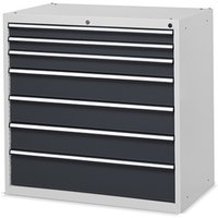 Fami FLEXA Schubladenschrank, 7 Schubladen, HxBxT 1.002 x 1.023 x 600 mm, lichtgrau, anthrazit von Fami