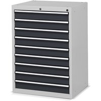 Fami FLEXA Schubladenschrank, 9 Schubladen, HxBxT 1.002 x 717 x 600 mm, lichtgrau, anthrazit von Fami