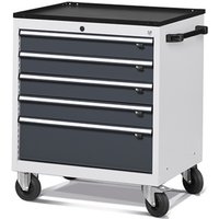 Fami FLEXA mobiler Schubladenschrank, 5 Schubladen, HxBxT 853 x 794 x 600 mm, lichtgrau, anthrazit von Fami