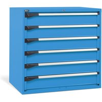 Fami MASTER Schubladenschrank, 6 Schubladen, HxBxT 1.000 x 1.020 x 726 mm, lichtblau von Fami