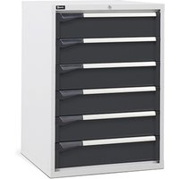 Fami MASTER Schubladenschrank, 6 Schubladen, HxBxT 1.000 x 714 x 726 mm, lichtgrau, anthrazit von Fami