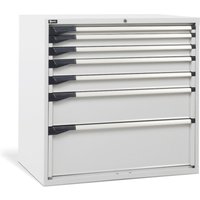 Fami MASTER Schubladenschrank, 7 Schubladen, HxBxT 1.000 x 1.020 x 726 mm, lichtgrau von Fami