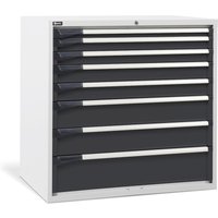 Fami MASTER Schubladenschrank, 8 Schubladen, HxBxT 1.000 x 1.020 x 726 mm, lichtgrau, anthrazit von Fami