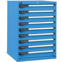 Fami MASTER Schubladenschrank, 9 Schubladen, HxBxT 1.000 x 714 x 726 mm, lichtblau von Fami