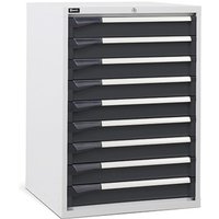 Fami MASTER Schubladenschrank, 9 Schubladen, HxBxT 1.000 x 714 x 726 mm, lichtgrau, anthrazit von Fami