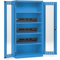 Fami PERFOM Akku-Ladeschrank mit Sichtfenstern, Tragkraft 1.200 kg, 4 Lochböden, HxBxT 2.000 x 1.023 x 726 mm, lichtblau von Fami