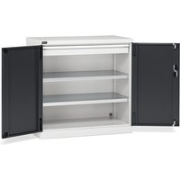 Fami PERFOM Flügeltürschrank, 1 Schublade, 3 Fachböden, HxBxT 1.000 x 1.023 x 555 mm, lichtgrau, anthrazit von Fami