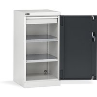 Fami PERFOM Flügeltürschrank, 1 Schublade, HxBxT 1.000 x 512 x 555 mm, lichtgrau, anthrazit von Fami