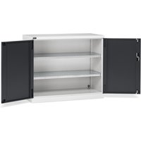 Fami PERFOM Flügeltürschrank, 2 Fachböden, HxBxT 1.000 x 1.193 x 555 mm, lichtgrau, anthrazit von Fami