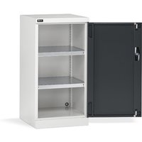 Fami PERFOM Flügeltürschrank, 2 Fachböden, HxBxT 1.000 x 512 x 555 mm, lichtgrau, anthrazit von Fami