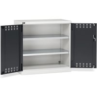Fami PERFOM Beistellschrank, 2 Fachböden, perforierte Flügeltüren, HxBxT 1.000 x 1.023 x 555 mm, lichtgrau, anthrazit von Fami